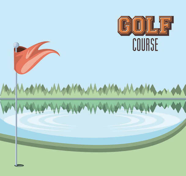 maledizione golf con scena lago
 - Vettoriali, immagini