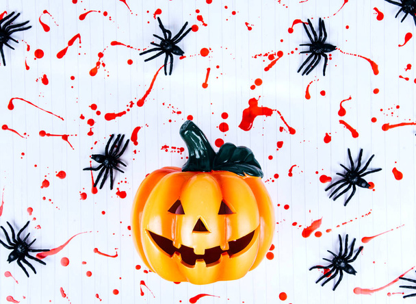 Halloween pumpkin head lantern. - Фото, изображение