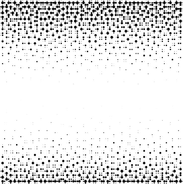 Halbtongepunkteter Hintergrund. Punktiertes Vektormuster. Chaotische Kreispunkte isoliert auf weißem Hintergrund. - Vektor, Bild