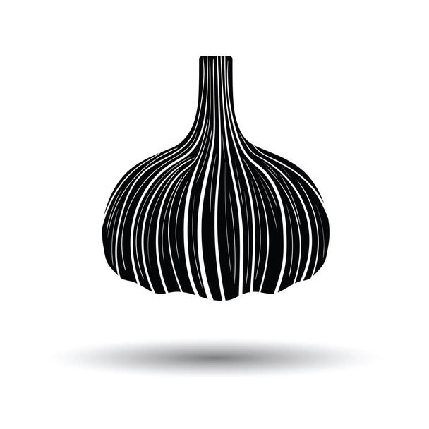 Garlic  icon. White background with shadow design. Vector illustration. - Vettoriali, immagini