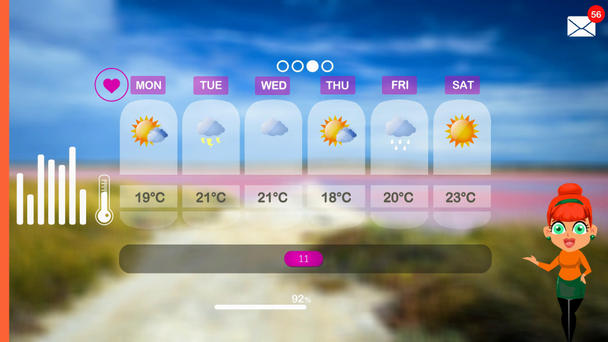 weather forecast in vector animation - Footage, Video