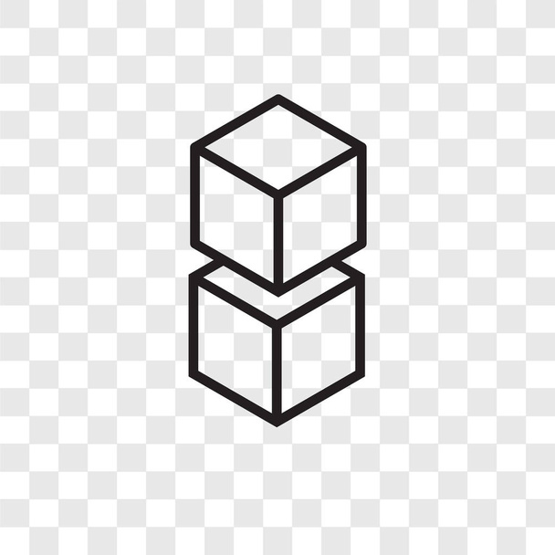 Ícone do vetor do cubo isolado no fundo transparente, projeto do logotipo do cubo
 - Vetor, Imagem