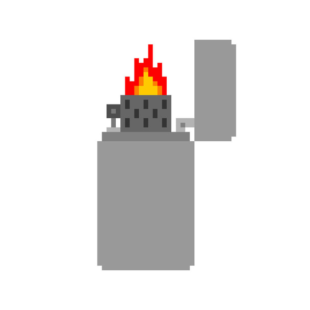 Arte de pixel de gasolina mais leve. Isqueiro de cigarro 8 bit ilustração vetorial. isqueiro de charuto
 - Vetor, Imagem