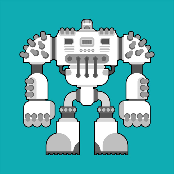Ρομπότ μάχη απομονωμένη. Μελλοντικές στρατευμένου cyborg. Διάνυσμα illustratio - Διάνυσμα, εικόνα