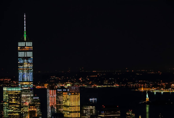 New York City South Manhattan nocą - Zdjęcie, obraz