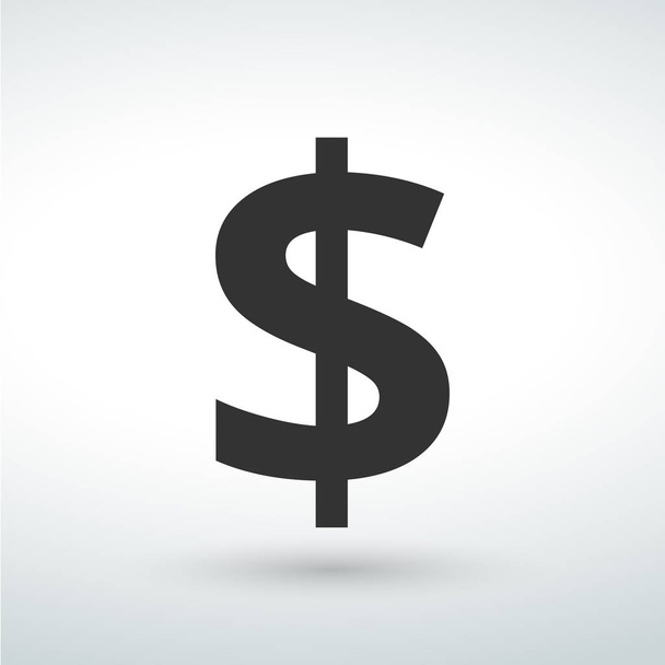 dollar sign currency with flat shadow vector illustration - Vector, Image