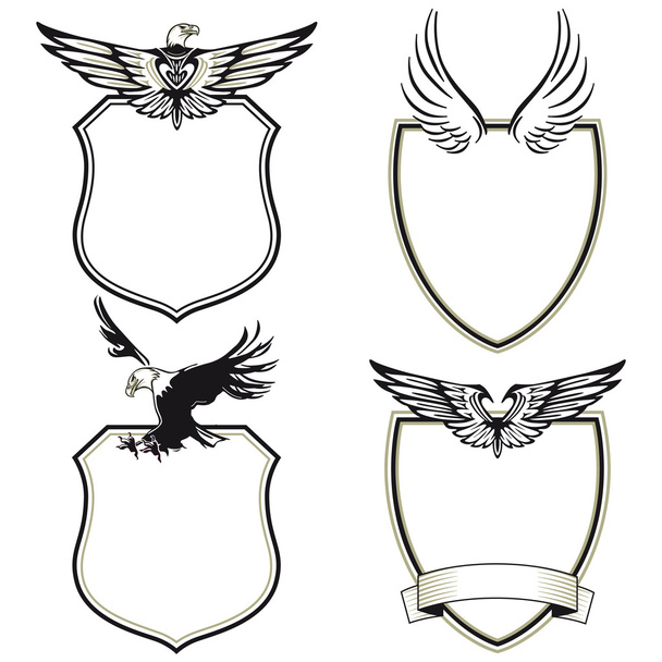 Eagle crest, vleugels eerst - Vector, afbeelding