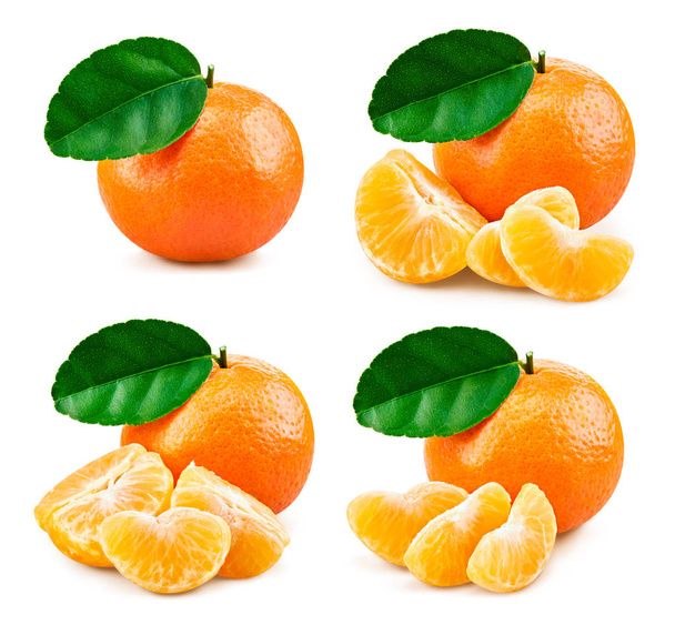 Tangerine with leaf Clipping Path - Photo, Image