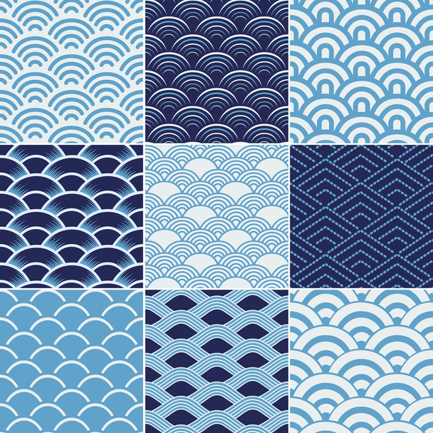 seamless ocean wave texture pattern - Vector, Image
