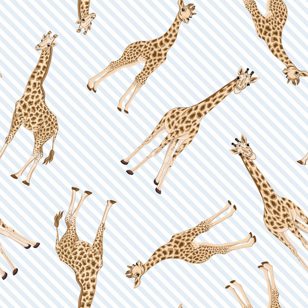 Seamless pattern with giraffe.  Vector illustration. - Vektor, Bild