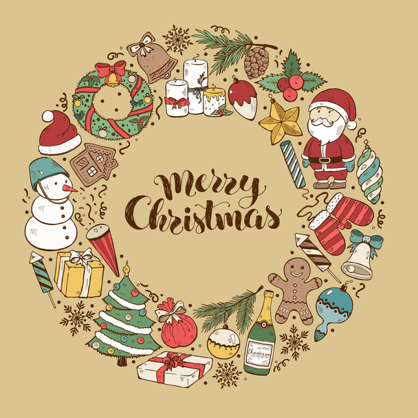 クリスマスグリーティングカード - ベクター画像