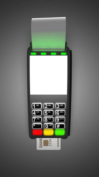 Payment terminal isolated on white background. Top view. - Photo, Image