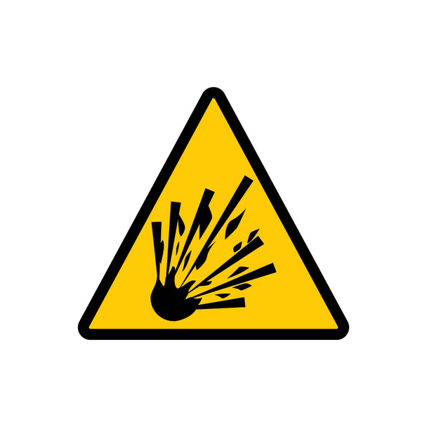 Triangle jaune signe explosif. Avertissement danger explosif vecteur signe
. - Vecteur, image