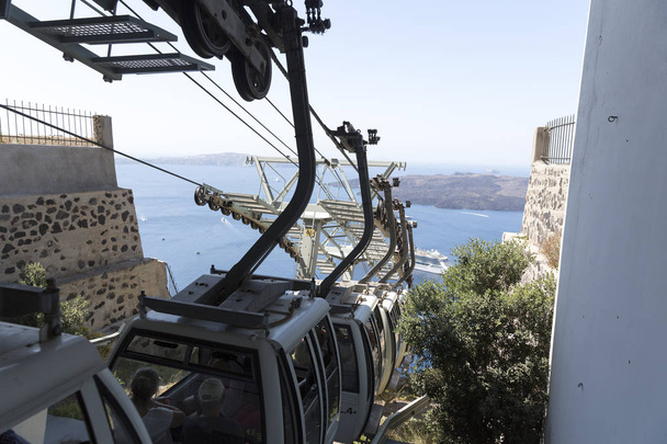 Teleférico de Santorini, Grécia
 - Foto, Imagem