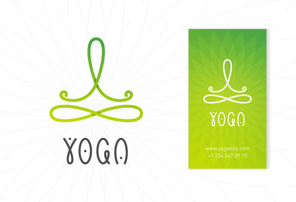 Yoga studio logo design template - Vektor, Bild