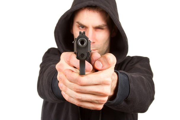 Man with a gun - Foto, afbeelding