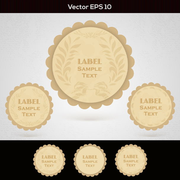 Set of wooden labels - Vector, Image