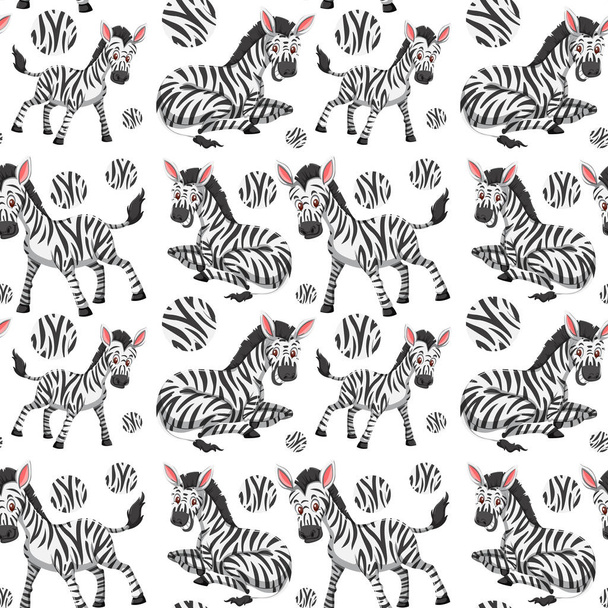 A seamless wallpaper of zebra illustration - Vector, Image