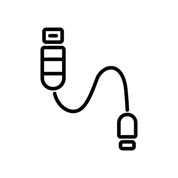 USB Cable pictogram vector geïsoleerd op een witte achtergrond, Usb Cable transparante teken, lineaire en beroerte elementen in kaderstijl - Vector, afbeelding