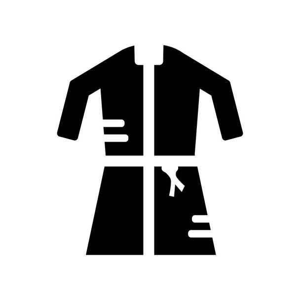 Kleed pictogram vector geïsoleerd op een witte achtergrond, Robe transparante teken, zwarte fashion symbolen - Vector, afbeelding