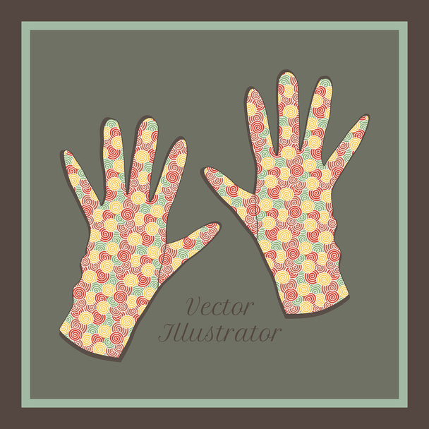 Vector background with gloves. - Vector, Image