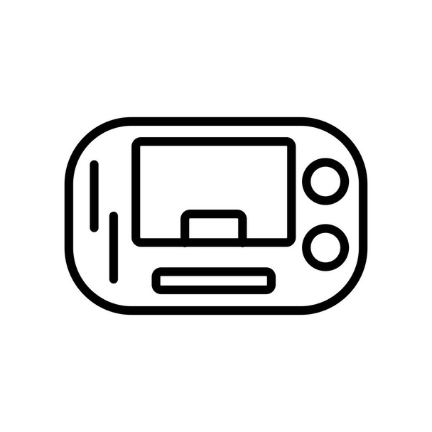 Elszigetelt fehér background, Psp konzol átlátszó jel, lineáris és stroke elemek a vázlat stílusában PSP konzol ikon-vektoros - Vektor, kép