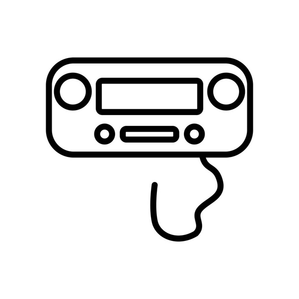 白い背景に、Wii ゲームパッド透明署名、線形およびアウトライン スタイルのストロークの要素に分離された Wii ゲームパッド アイコン ベクトル - ベクター画像