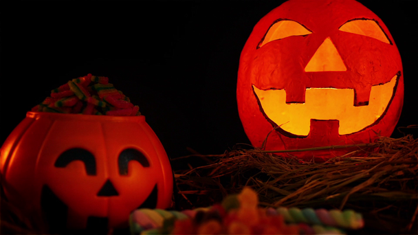Halloween napi téma a lentern tök animációs gyűjtemény - Felvétel, videó