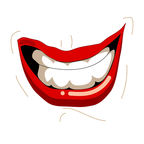 口式ベクトル、口をとがらしている唇を突き出し笑顔でかわいい漫画顔のジェスチャーの舌の図 - ベクター画像