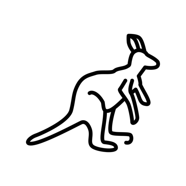 Вектор значка кенгуру изолирован на белом фоне, прозрачный знак кенгуру
 - Вектор,изображение