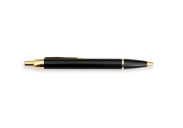 Крупный план черной ручки на белом фоне
 - Фото, изображение