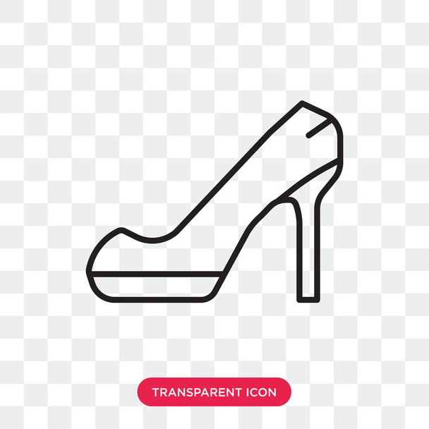 High heel vector icon isolated on transparent background, High h - Vector, Image