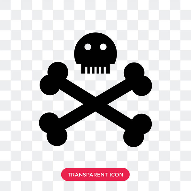 Schedel vector pictogram geïsoleerd op transparante achtergrond, Skull logo - Vector, afbeelding