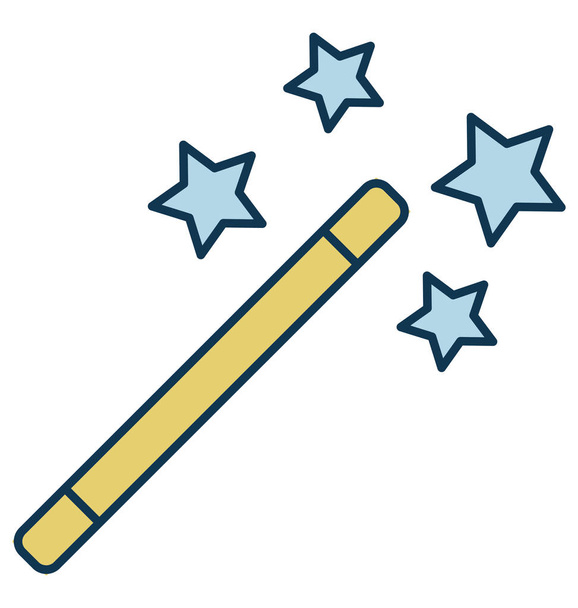 Magickou hůl, kouzelná hůlka vektorové ikony - Vektor, obrázek