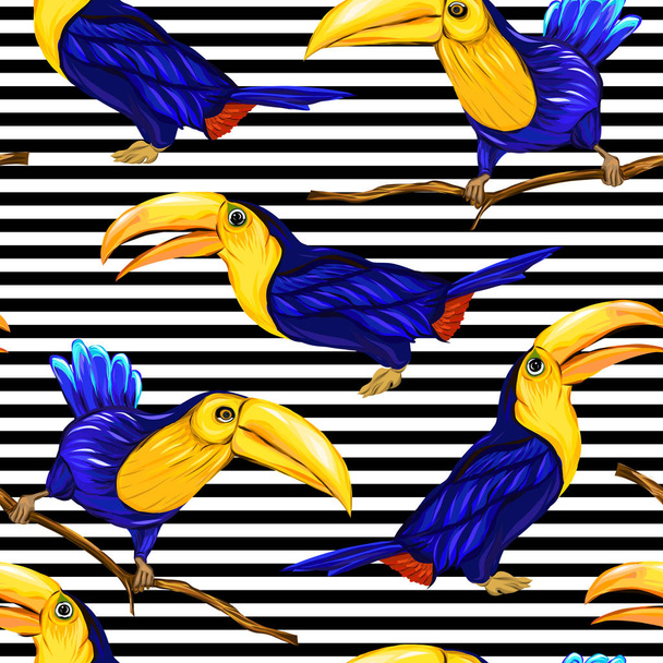 Seamless pattern, background  with birds.  Vector illustration - Vektor, kép