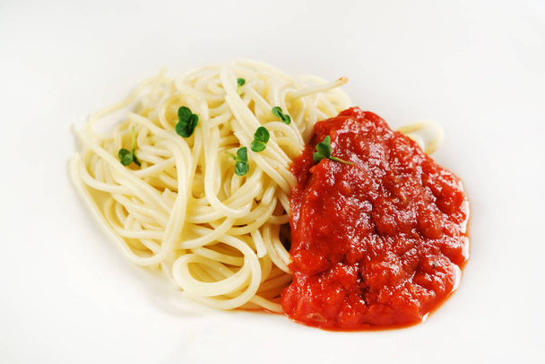 Spaghetti With Tomato, close up - Fotoğraf, Görsel