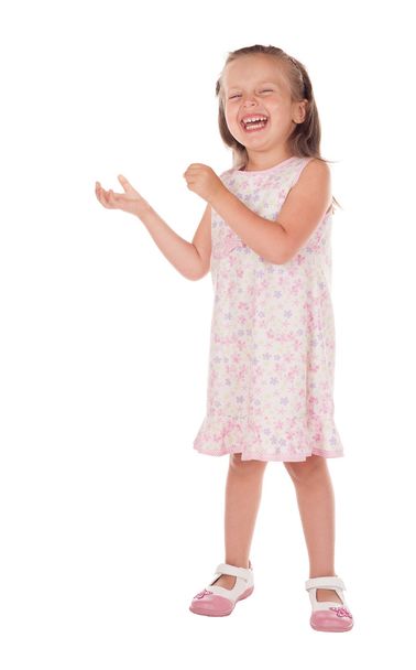 a kislány azt mutatja, a kezében - Fotó, kép