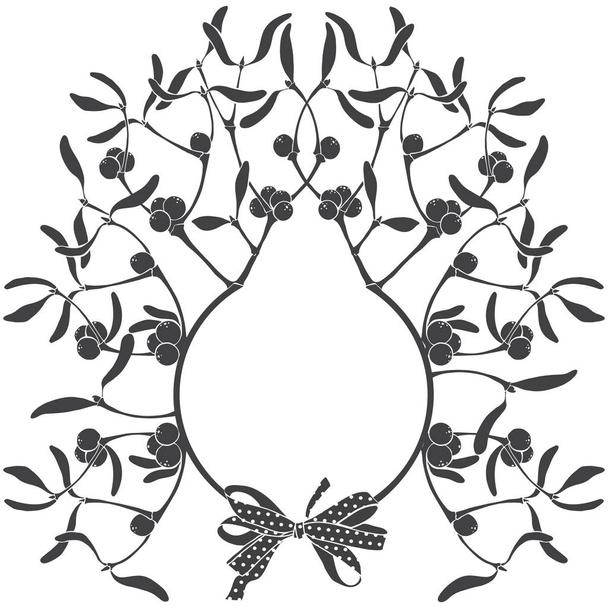  Γκι. Χριστούγεννα λουλούδια που απομονώνονται σε λευκό φόντο - Διάνυσμα, εικόνα