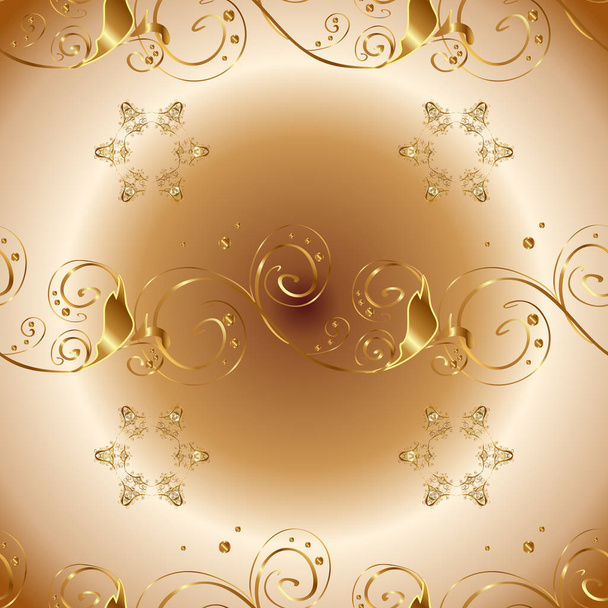 Eleganter Vektor klassisches Muster. nahtloser abstrakter Hintergrund mit sich wiederholenden Elementen. beige, braun und neutrales und goldenes Muster. - Vektor, Bild