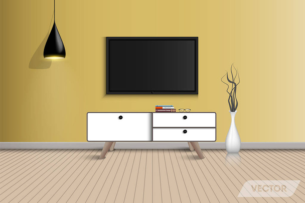 Design interiéru obývacího pokoje a dekorativní., vektor, ilustrace  - Vektor, obrázek