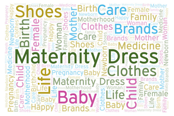 Maternity Dress horizontal word cloud. - Photo, Image