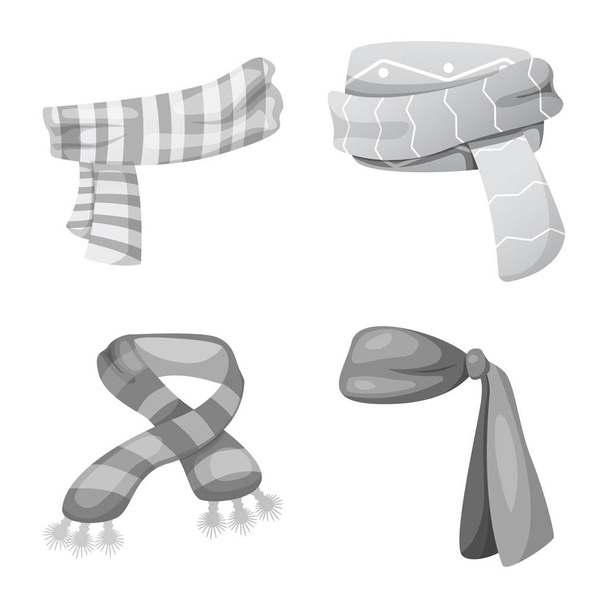 Vector design of scarf and shawl logo. Collection of scarf and accessory vector icon for stock. - ベクター画像