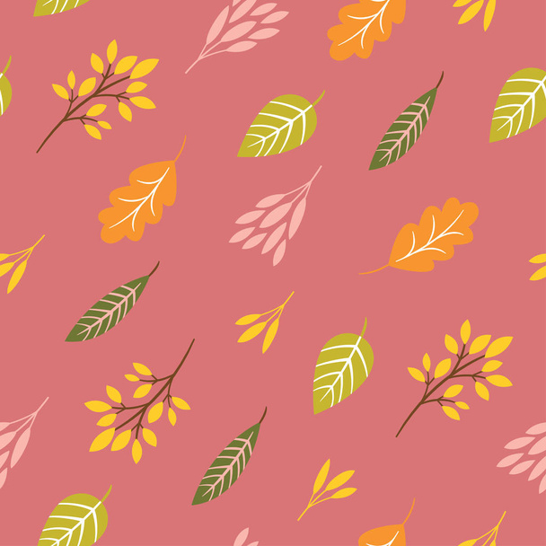 безшовний осінній візерунок, осіннє листя
 - Вектор, зображення