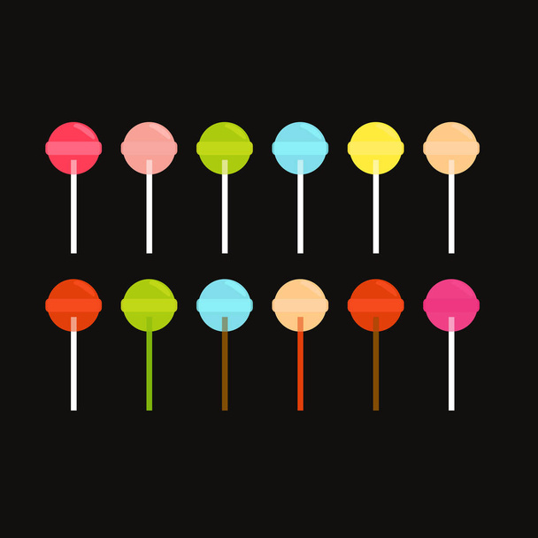 Vector set of colorful lollipops. Vector illustration. - Vektör, Görsel