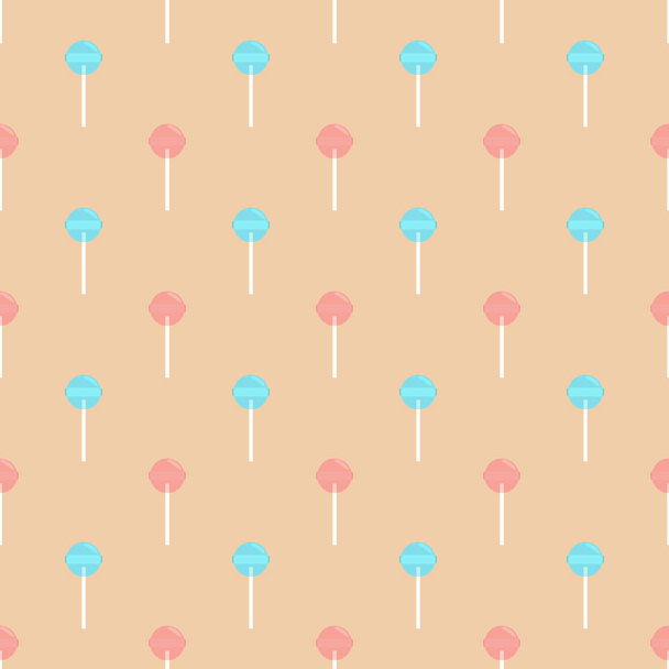 Vector seamless pattern of colorful lollipops. Seamless pattern. - Wektor, obraz