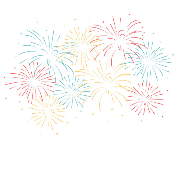 Illustrazione vettoriale di fuochi d'artificio colorati con stelle
. - Vettoriali, immagini