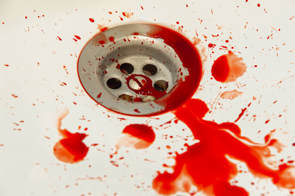  blood drain bathroom sink - Fotoğraf, Görsel