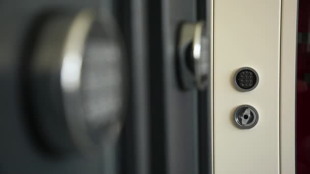 Coded locks of safes close up. Locks of a round form. Safes in a shot white and black. It is removed through refocus. - Footage, Video