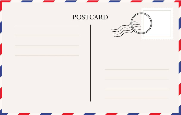 Postcard template vector - beautiful retro postcard - Vector, Image