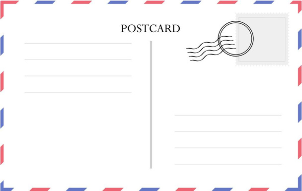 Postkarten-Vorlagenvektor - schöne Retro-Postkarte - Vektor, Bild